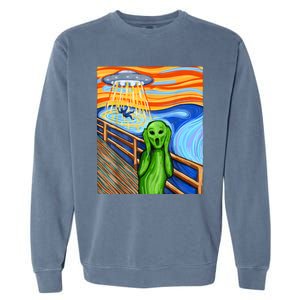 Alien Humor Funny Alien Lover Funny UFO Believe In Aliens Garment-Dyed Sweatshirt