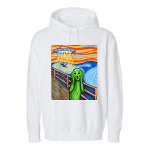 Alien Humor Funny Alien Lover Funny UFO Believe In Aliens Garment-Dyed Fleece Hoodie