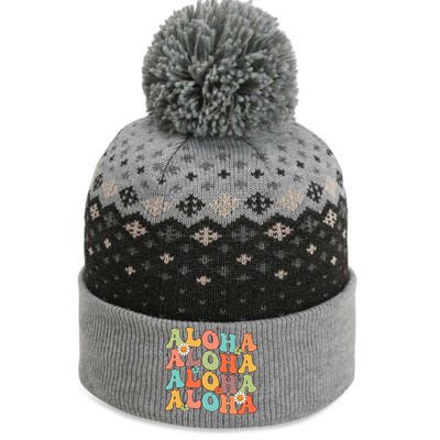 Aloha Hawaiian Flower Hawaii Vacation The Baniff Cuffed Pom Beanie