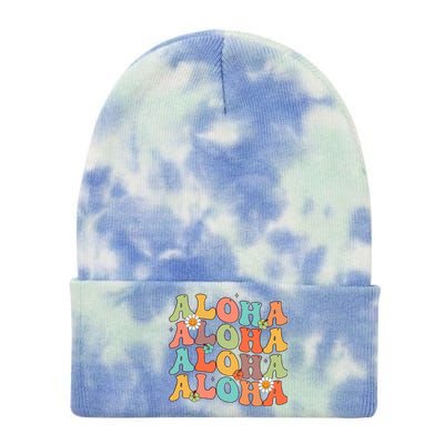 Aloha Hawaiian Flower Hawaii Vacation Tie Dye 12in Knit Beanie