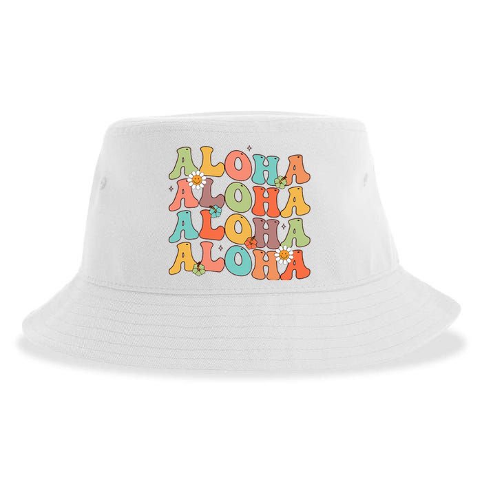 Aloha Hawaiian Flower Hawaii Vacation Sustainable Bucket Hat