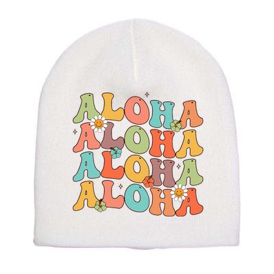 Aloha Hawaiian Flower Hawaii Vacation Short Acrylic Beanie