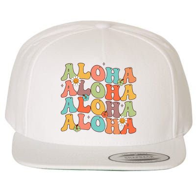 Aloha Hawaiian Flower Hawaii Vacation Wool Snapback Cap