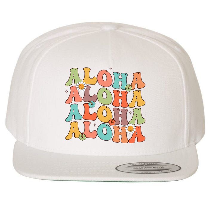 Aloha Hawaiian Flower Hawaii Vacation Wool Snapback Cap