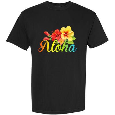 Aloha Hawaiian Flower Hawaii Vacation Garment-Dyed Heavyweight T-Shirt