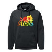 Aloha Hawaiian Flower Hawaii Vacation Performance Fleece Hoodie