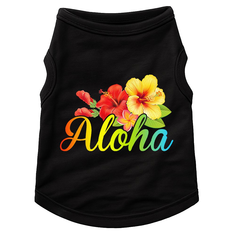 Aloha Hawaiian Flower Hawaii Vacation Doggie Tank