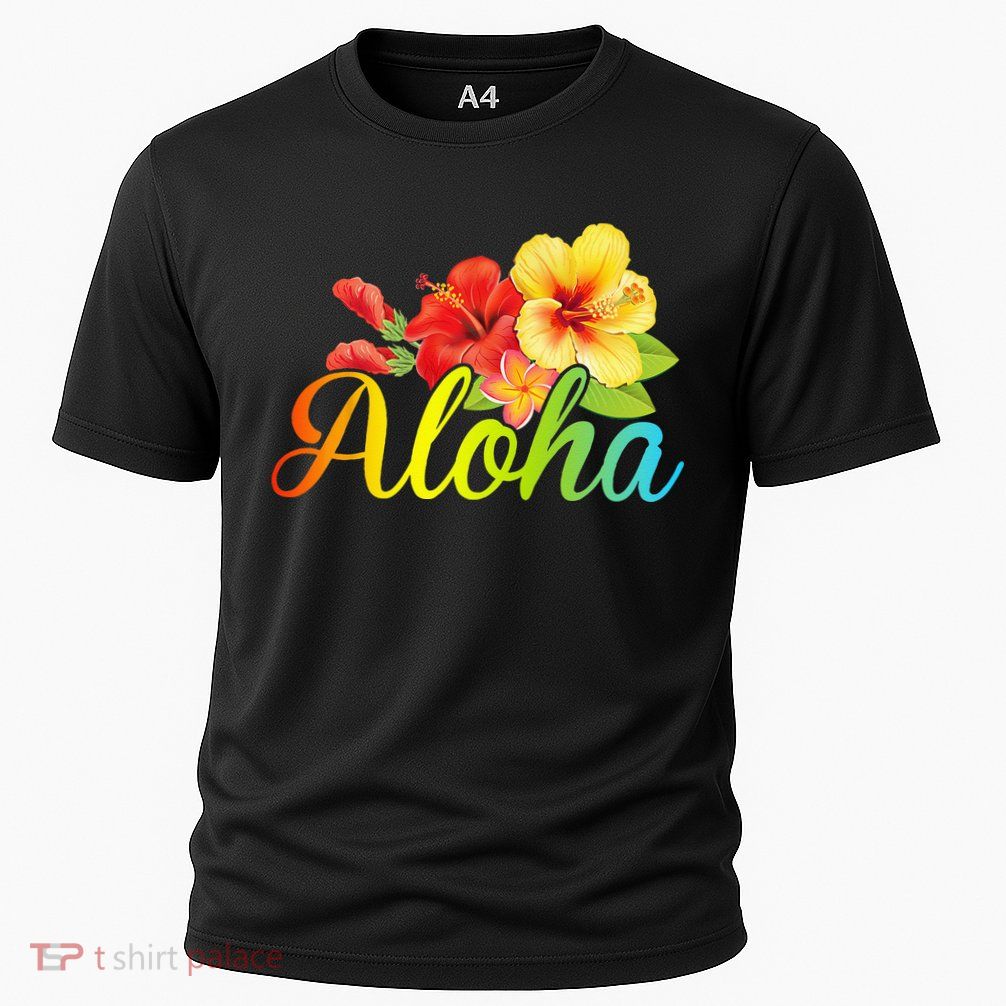 Aloha Hawaiian Flower Hawaii Vacation Performance Shirt