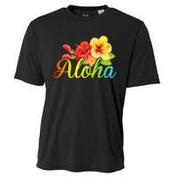 Aloha Hawaiian Flower Hawaii Vacation Cooling Performance Crew T-Shirt