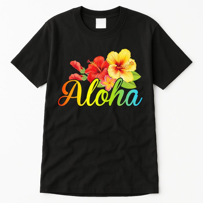 Aloha Hawaiian Flower Hawaii Vacation Tall T-Shirt