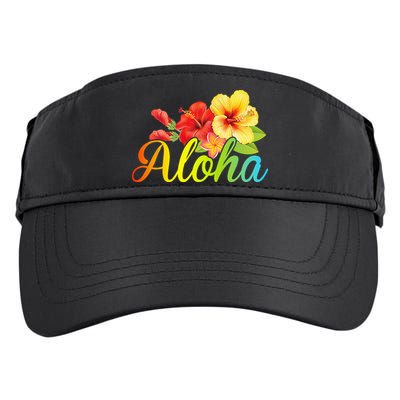 Aloha Hawaiian Flower Hawaii Vacation Adult Drive Performance Visor