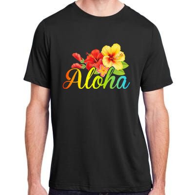 Aloha Hawaiian Flower Hawaii Vacation Adult ChromaSoft Performance T-Shirt