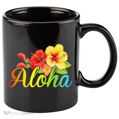 Aloha Hawaiian Flower Hawaii Vacation 11oz C Handle Ceramic Mug