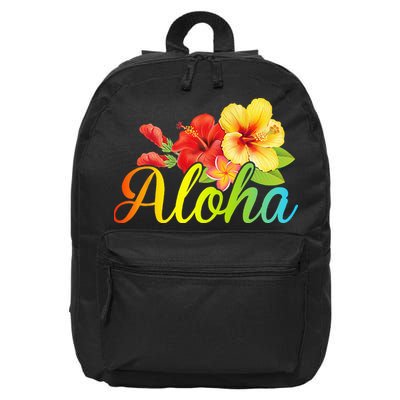 Aloha Hawaiian Flower Hawaii Vacation 16 in Basic Backpack