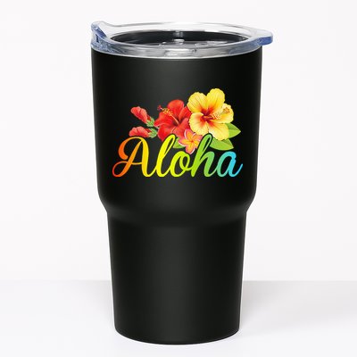 Aloha Hawaiian Flower Hawaii Vacation Tumbler