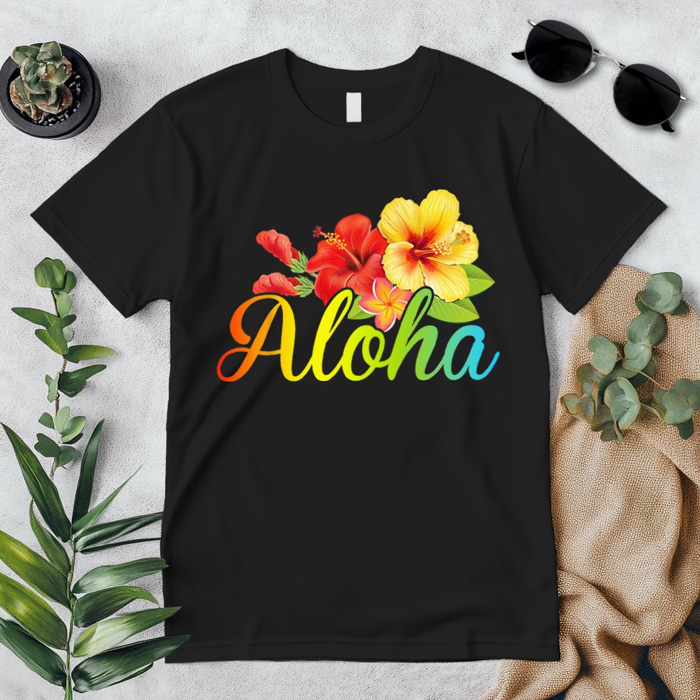 Aloha Hawaiian Flower Hawaii Vacation Premium T-Shirt