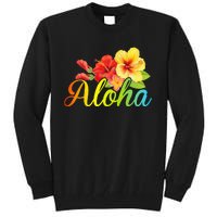 Aloha Hawaiian Flower Hawaii Vacation Tall Sweatshirt