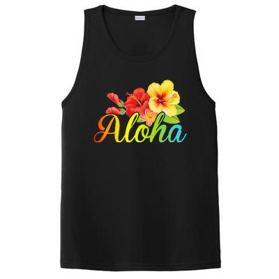 Aloha Hawaiian Flower Hawaii Vacation PosiCharge Competitor Tank