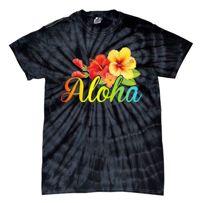 Aloha Hawaiian Flower Hawaii Vacation Tie-Dye T-Shirt