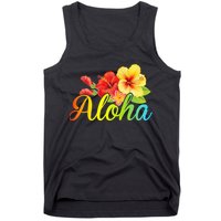 Aloha Hawaiian Flower Hawaii Vacation Tank Top