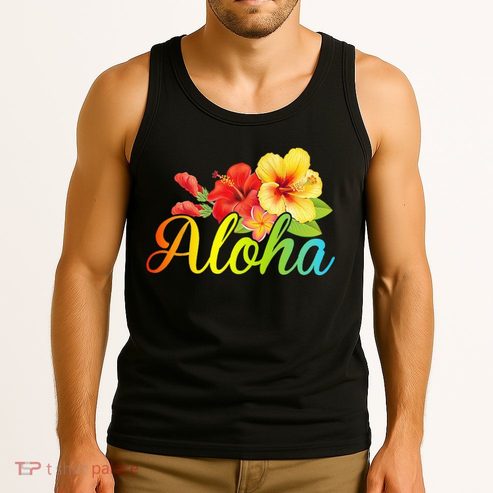 Aloha Hawaiian Flower Hawaii Vacation Tank Top