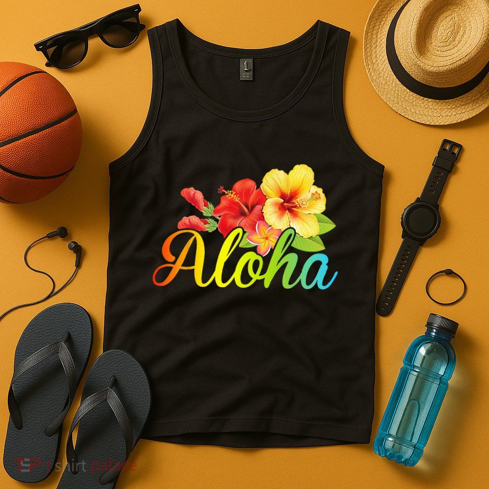 Aloha Hawaiian Flower Hawaii Vacation Tank Top
