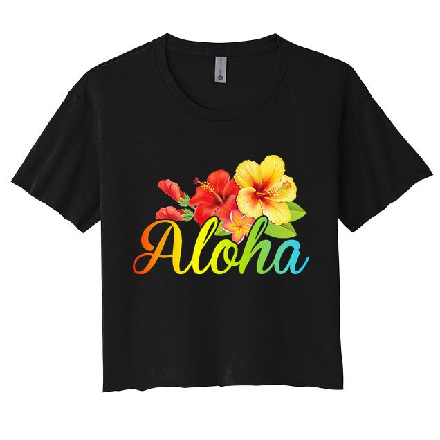 Aloha Hawaiian Flower Hawaii Vacation Crop Top