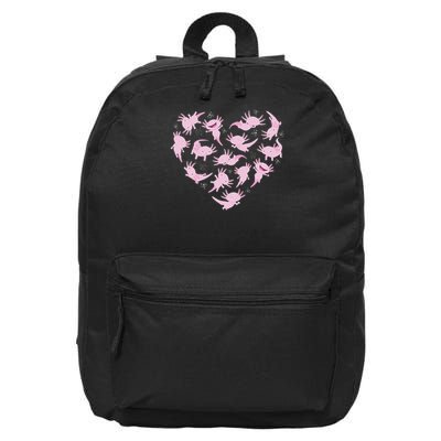 Axolotl Heart For Axolotl Lover Axolotl Kawaii 16 in Basic Backpack