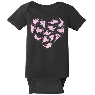 Axolotl Heart For Axolotl Lover Axolotl Kawaii Baby Bodysuit