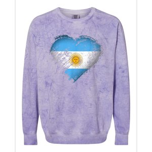 Argentina Heart Flag Soccer Football Argentinian Sun Of May Colorblast Crewneck Sweatshirt