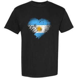 Argentina Heart Flag Soccer Football Argentinian Sun Of May Garment-Dyed Heavyweight T-Shirt