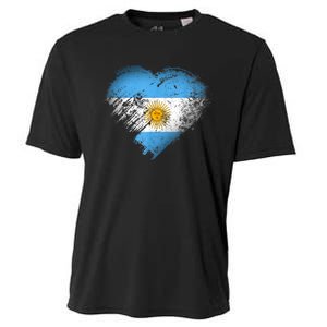 Argentina Heart Flag Soccer Football Argentinian Sun Of May Cooling Performance Crew T-Shirt