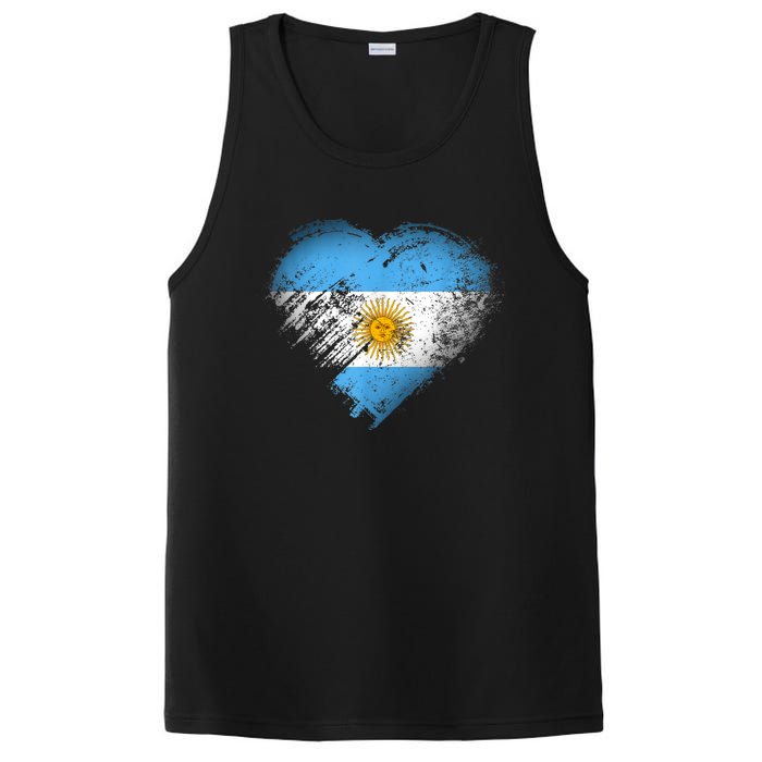 Argentina Heart Flag Soccer Football Argentinian Sun Of May PosiCharge Competitor Tank