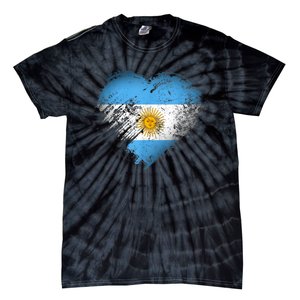 Argentina Heart Flag Soccer Football Argentinian Sun Of May Tie-Dye T-Shirt