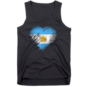 Argentina Heart Flag Soccer Football Argentinian Sun Of May Tank Top