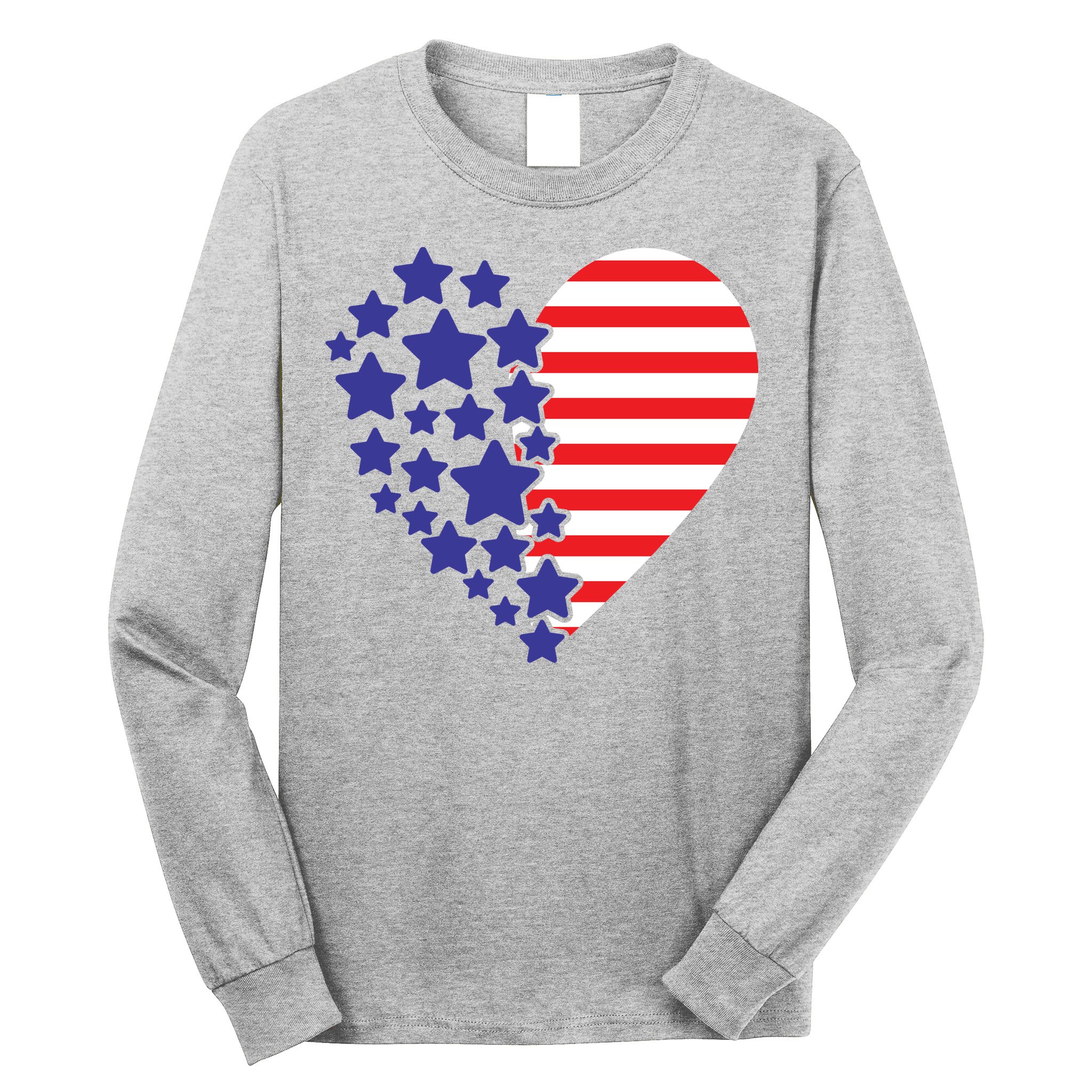 American Heart Flag Long Sleeve Shirt