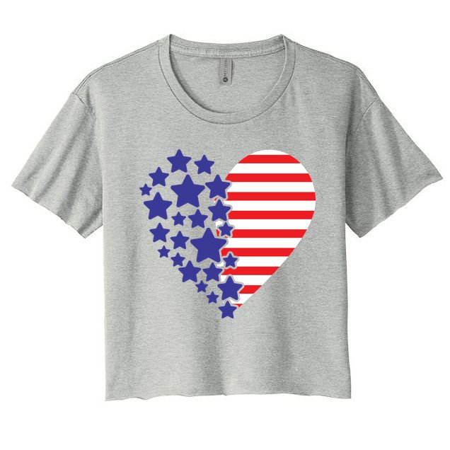 American Heart Flag Crop Top
