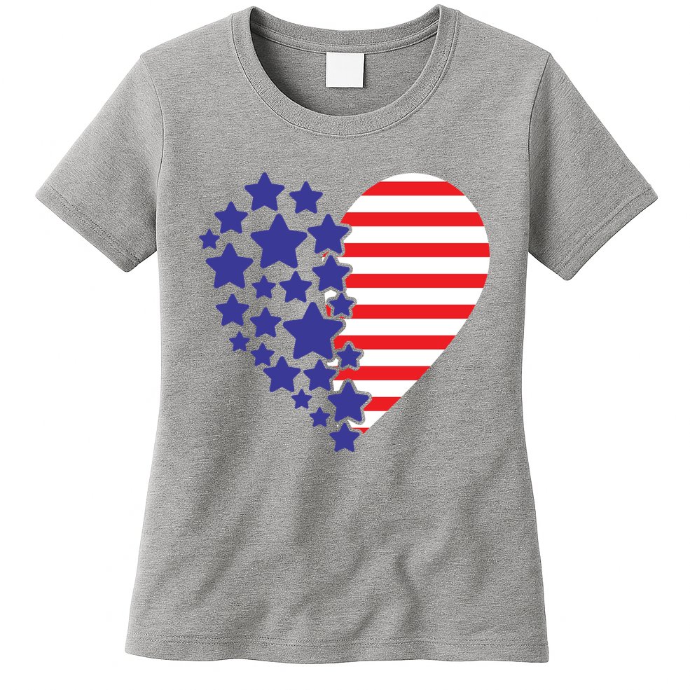 American Heart Flag Womens T-Shirt
