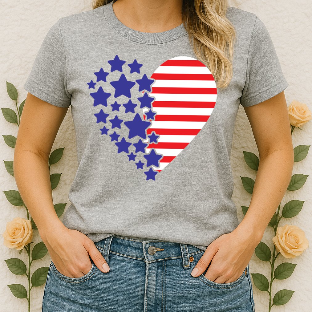 American Heart Flag Womens T-Shirt