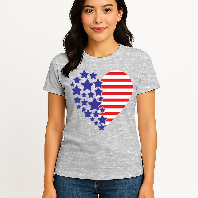 American Heart Flag Womens T-Shirt