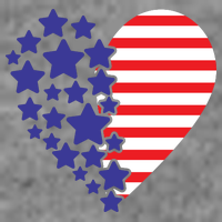 American Heart Flag Womens T-Shirt