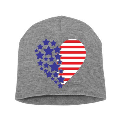 American Heart Flag Short Acrylic Beanie
