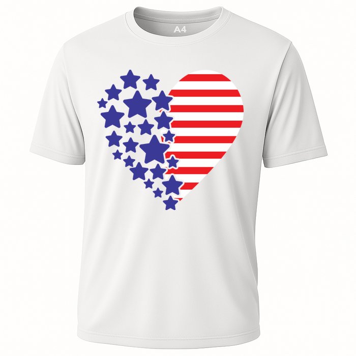 American Heart Flag Cooling Performance Crew T-Shirt