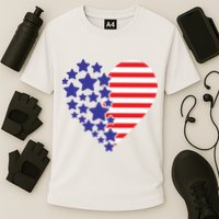 American Heart Flag Cooling Performance Crew T-Shirt