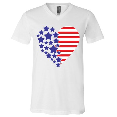 American Heart Flag V-Neck T-Shirt