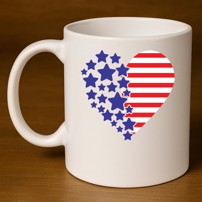 American Heart Flag 11oz C Handle Ceramic Mug
