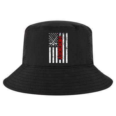 American Hockey Flag Vintage Cool Comfort Performance Bucket Hat