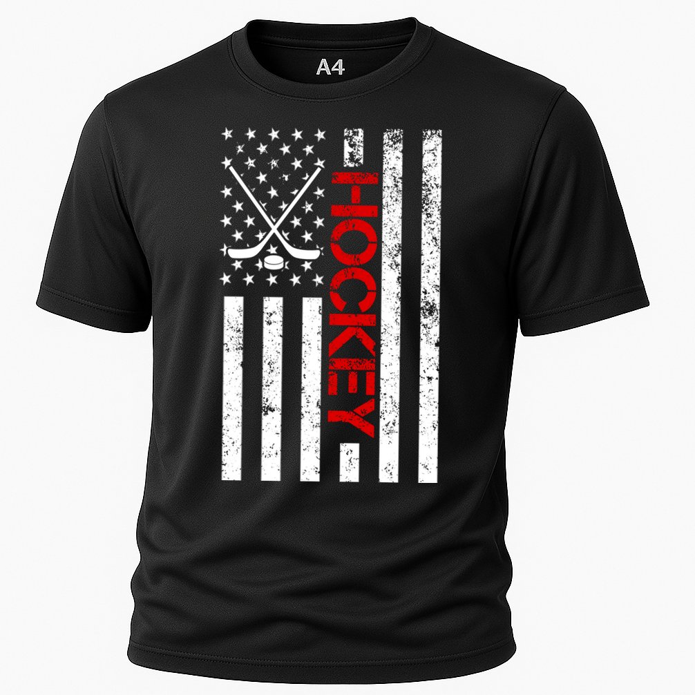 American Hockey Flag Vintage Performance Shirt