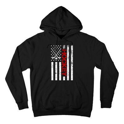 American Hockey Flag Vintage Hoodie