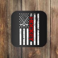 American Hockey Flag Vintage Coaster